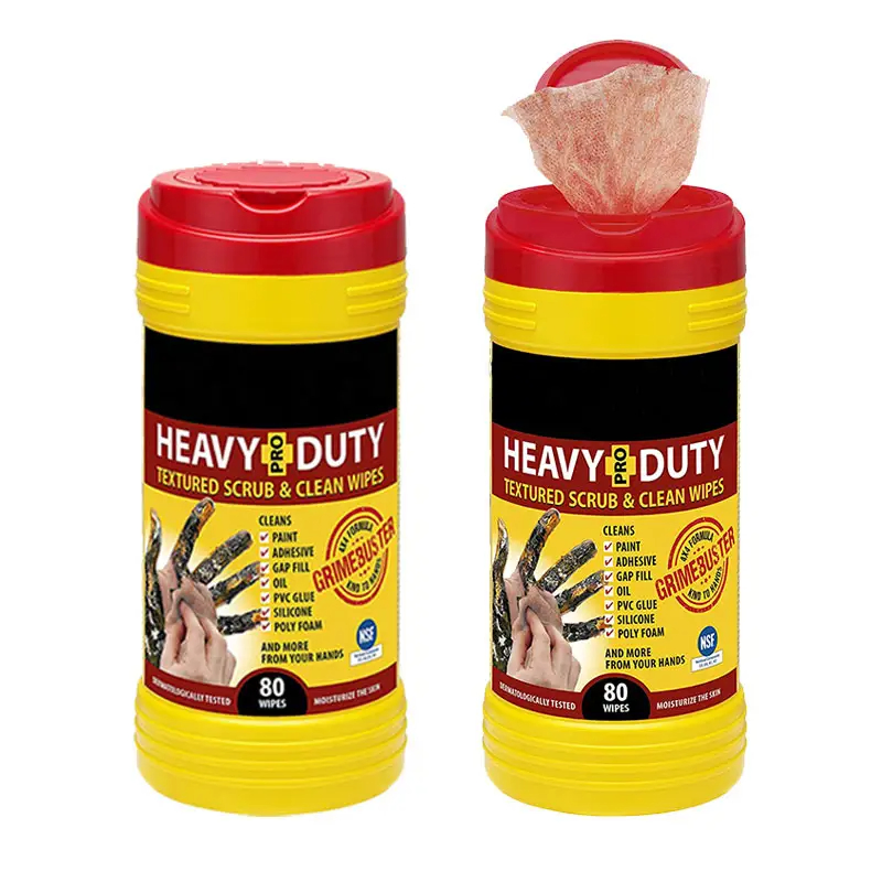 Safe and Efficient Grease Hand Cleaning Industrial Wipes Industrial Hand Adult Wet Towel Heavy Duty Cleaning Wipes Big Wipes Textured Scrub Industry Wet Wipes