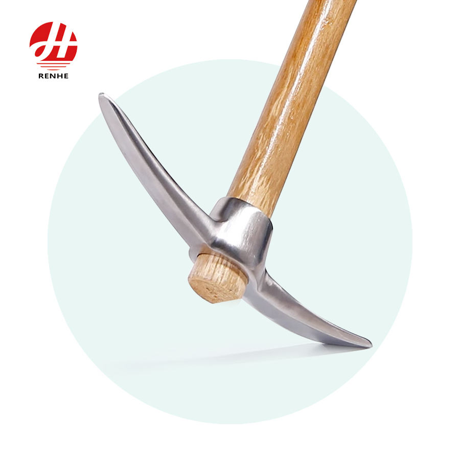 High Quality Camping Garden Digging Stainless Steel Pickaxe Head with Wooden Handle