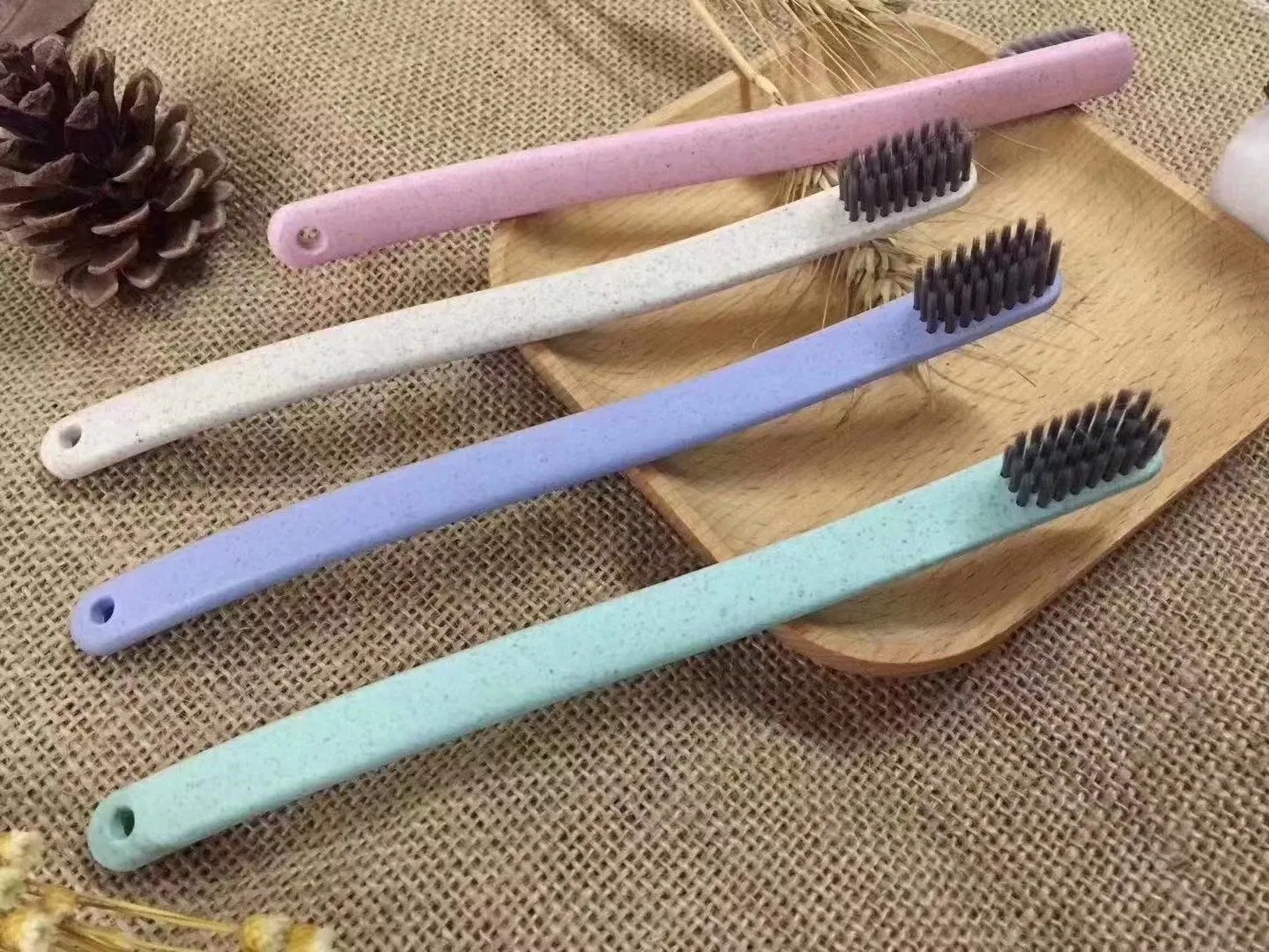 Biodegradable Wheat Straw Starch Toothbrush for Hotel Amenities