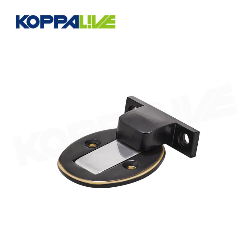 Koppalive Luxury Floor Mounted Door Stops Hotel Invisible Magnetic Brass Door Stopper