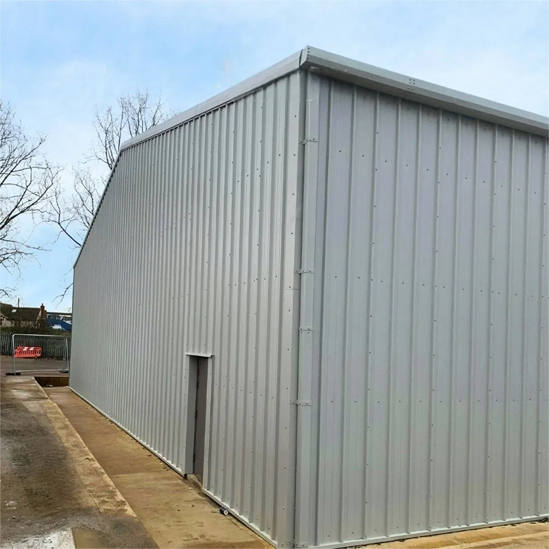 1000 Sq. M Customized Design Clear Span Insulation Sandwich Panel Prefab H-Beam Prefabricated Light Steel Structure Frame Industrial Metal Storage Shed