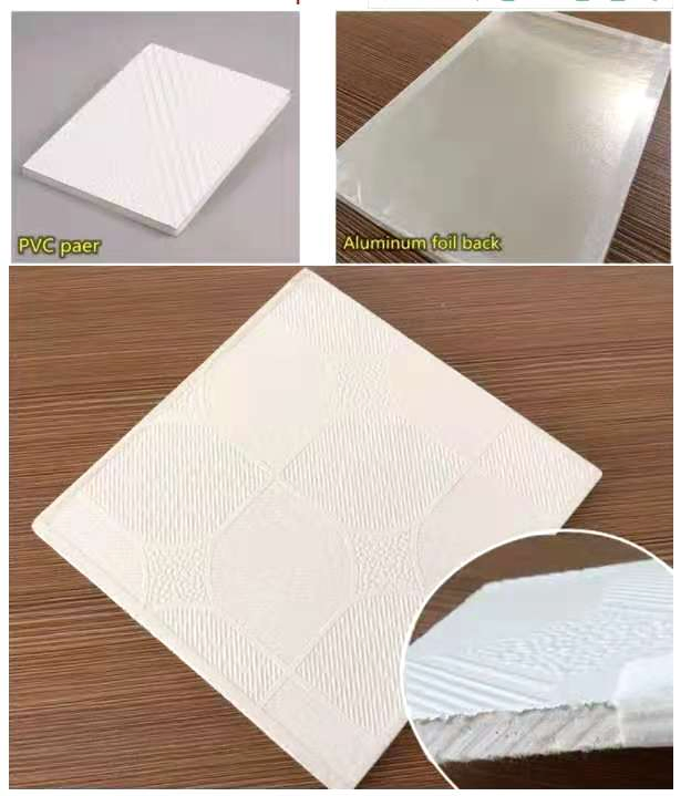 Interior 603*1213mm PVC Laminated Gypsum Ceiling Board