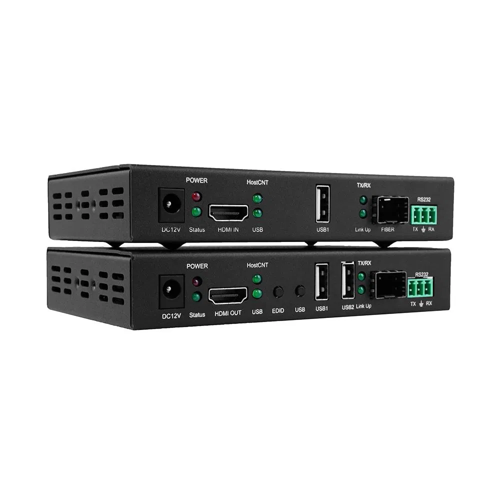 HDMI-удлинитель по оптоволокну 4K, 10 км, 2 USB, RS232