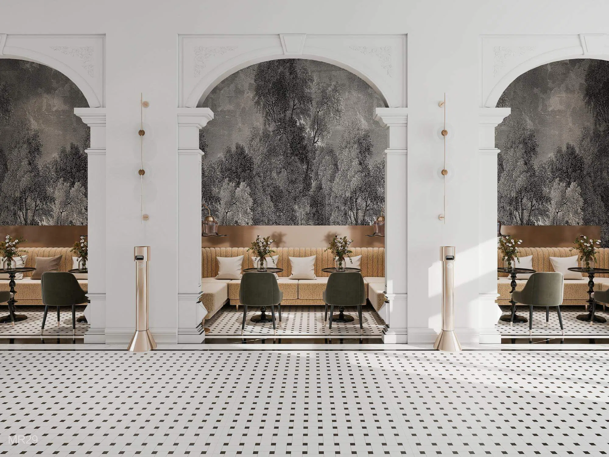 Мозаичная плитка из мрамора для роскошных интерьеров