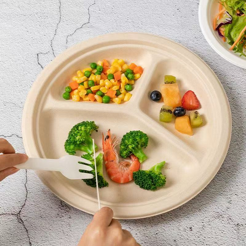100% Compostable Disposable Paper Plates, 125 Pack, Pfas Free, Bpi Certified, 9 Inch Heavy Duty, Eco Friendly Biodegradable PLA Dishes Plates