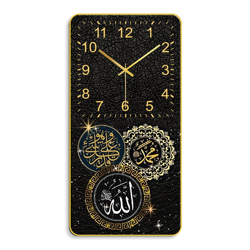 Hot-Selling Luxury Abstract Pattern Muslim Design Crystal Porcelain Wall Clock Needle Home Decoration Wall Art Living Room.