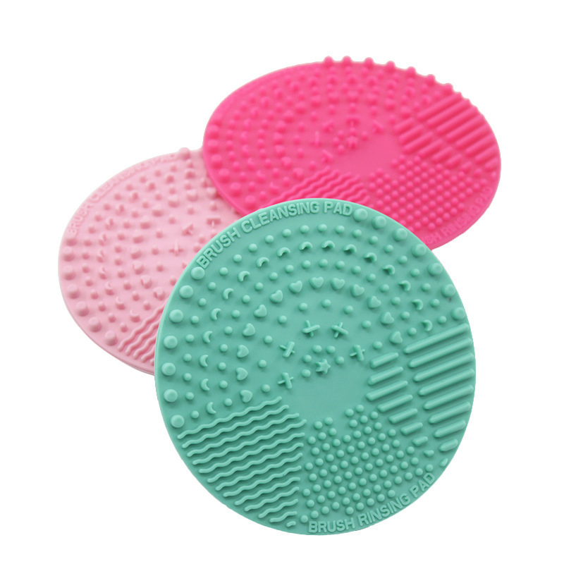 Brush Cleaning Mat Silicone Makeup Cleaning Mat Portable Washing Tool Brush Scrubber Cosmetic Brush Cleaner with Suction Cup