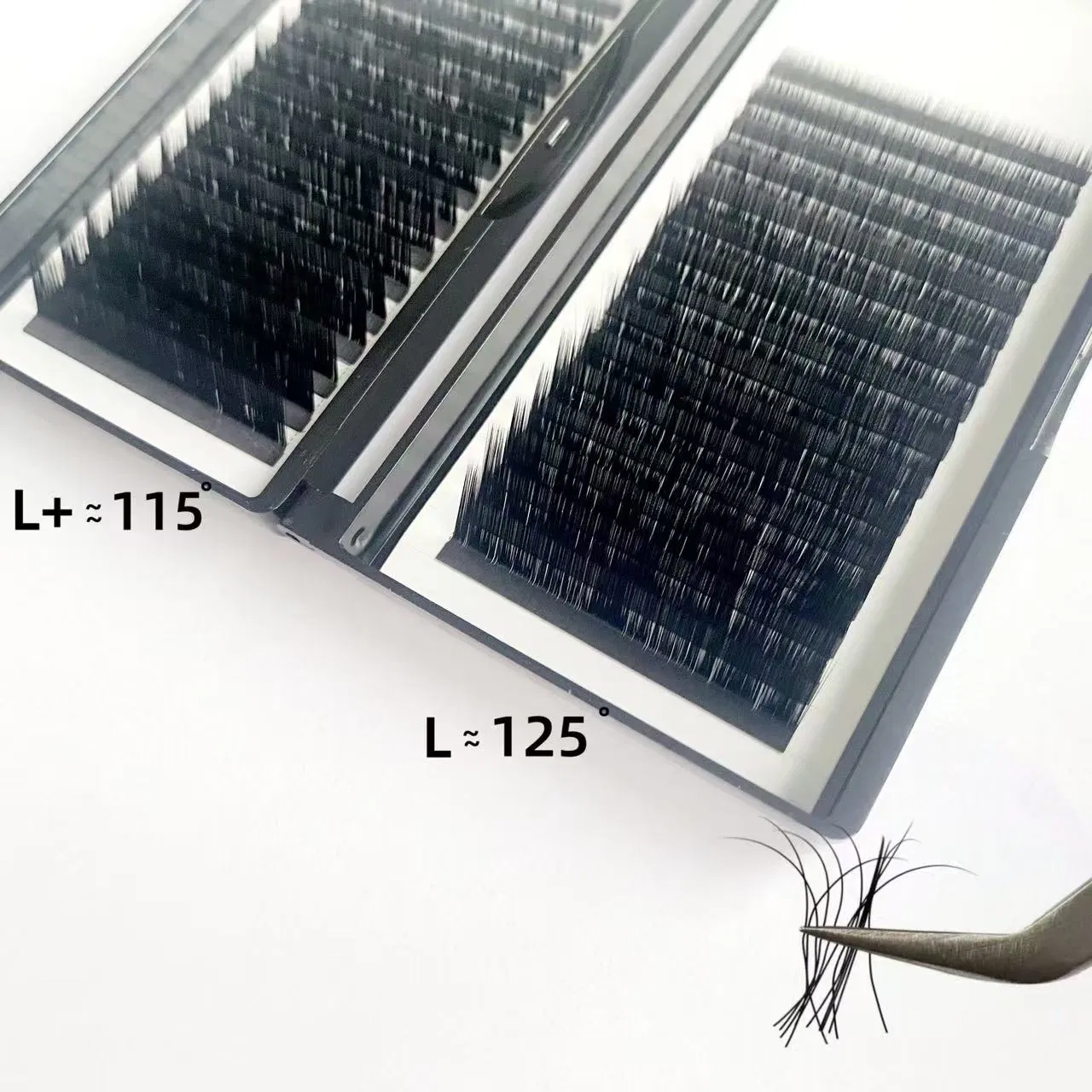 Ld/Lu (M) /N Curl 12rows False Eyelash Extensions Mink Black Material 8-15mm