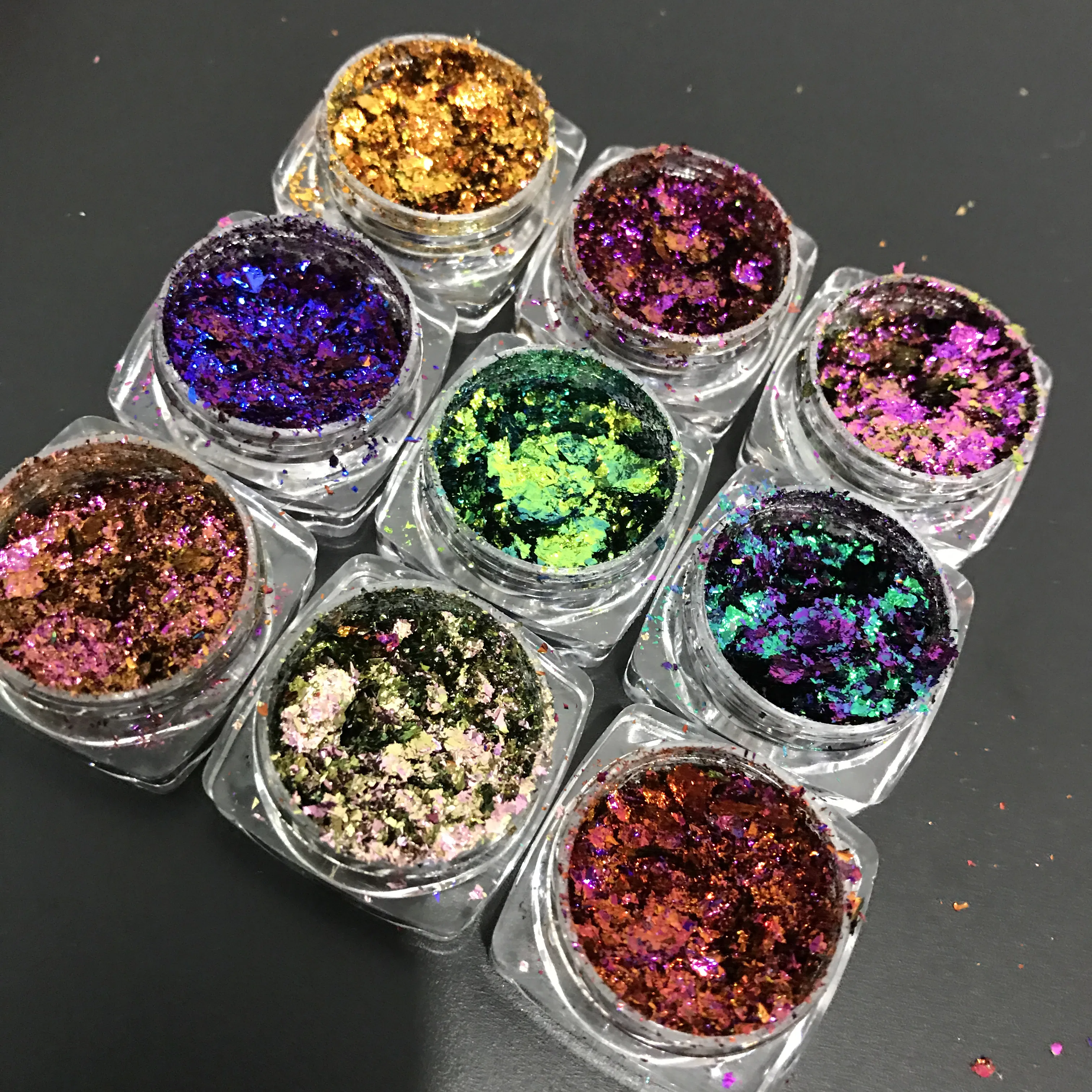 Cosmetics Color Shift Glitter for Eyeshadow Face Body Chameleon Chunky Pigments