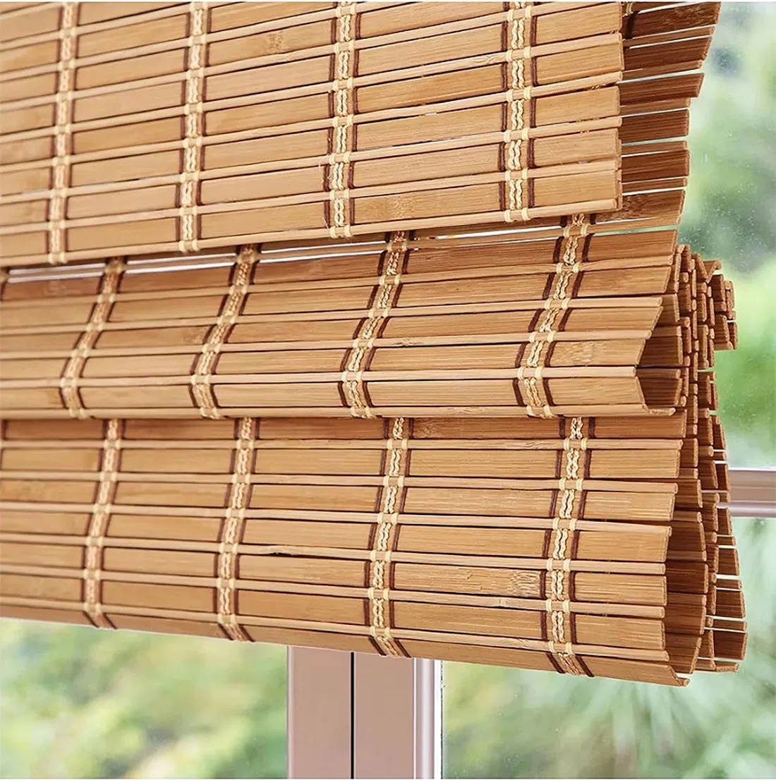 Wholesale Customized Natural Rolling Bamboo Blinds Cordless or Cord Good Quality Blinds