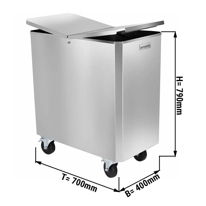 Прямоугольный мусорный бак с крышкой, 150 л