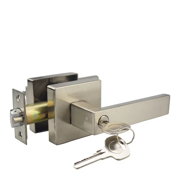 Heavy Duty Matte Black Door Knob Reversible Square Handle Lock