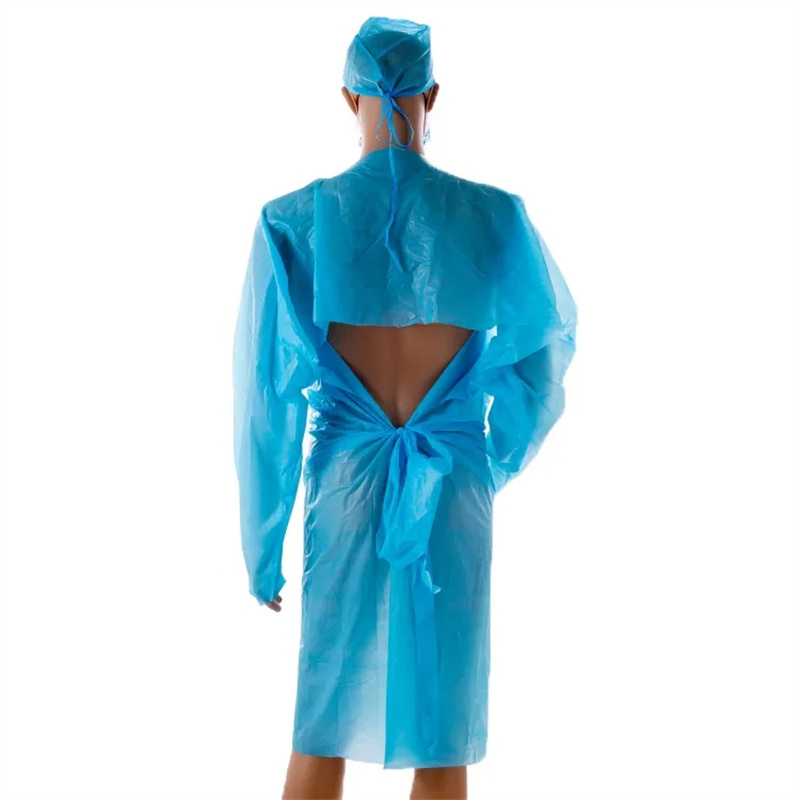 Disposable Aprons with Sleeves CPE Isolation Gown Disposable Plastic Apron