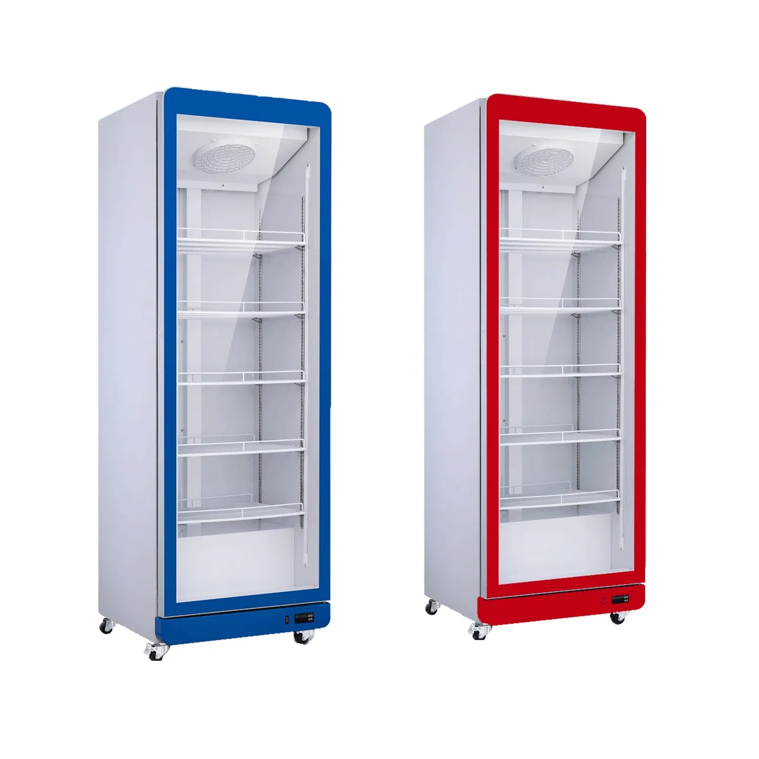 Delux Model Beverage Showcase Commercial Upright Glass Door Display Cooler