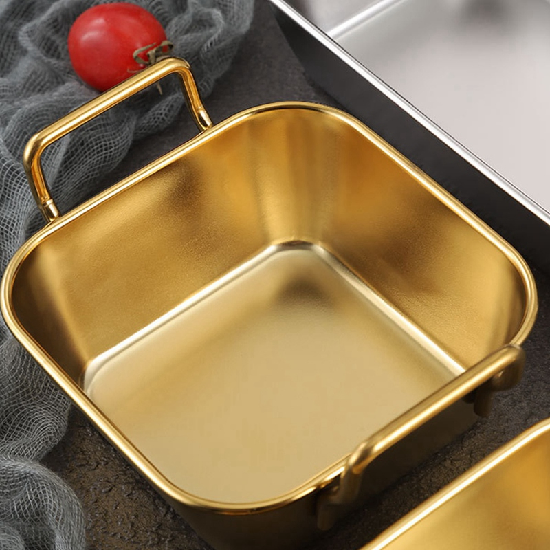 Promotion Stainless Steel Food Storage Double Ears Fruit Plate Kitchen Tools Tray