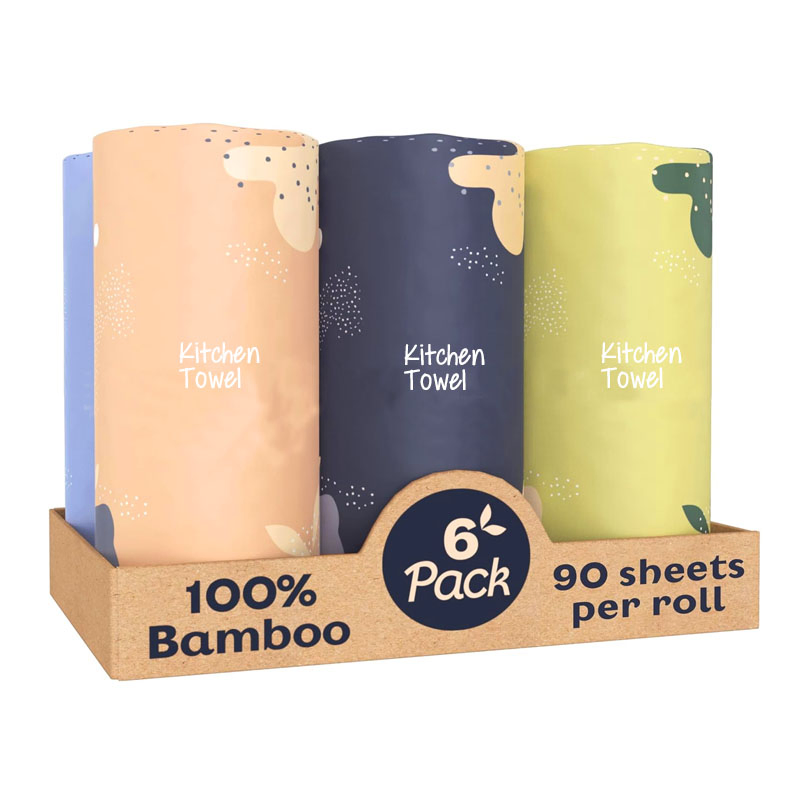 Wholesale Premium 2ply 20GSM/23GSM Virgin Wood Pulp Quilted Kitchen Roll Embossed Kitchen Towel Roll