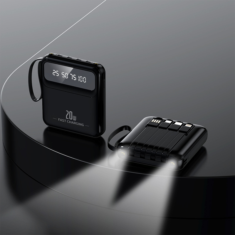 Hy-871 Wholesale Mini Power Bank with Own Cable 20000 mAh