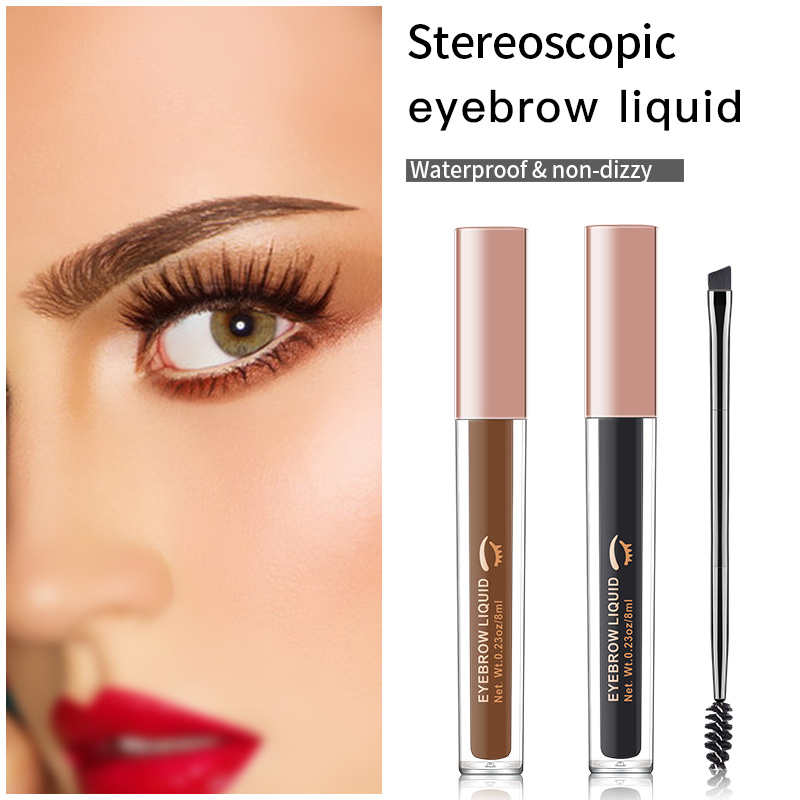 Portable Double Head Waterproof Non-Dizzy Long Lasting Dye Liquid Eyebrow Cream