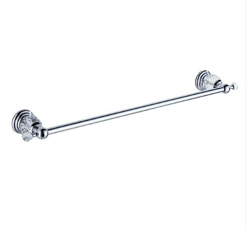 Modern Clear Crystal Bathroom Accessories Sets Silver Polished Chrome Bathroom Sets