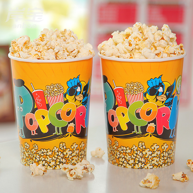 Customizable Disposable Popcorn Buckets & Snack Paper Cups - Food Packaging Boxes for Family Buckets, Theaters, Events