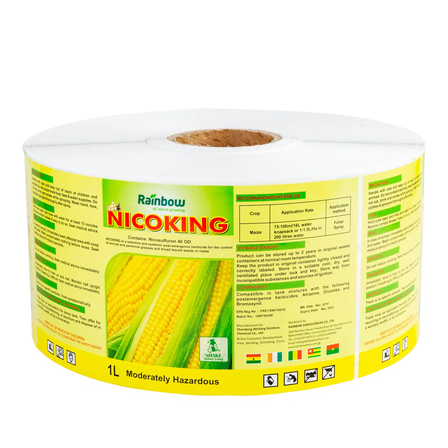 Cheap Price Printed Insecticide Pesticide Self Adhesive Bottle Label Sticker