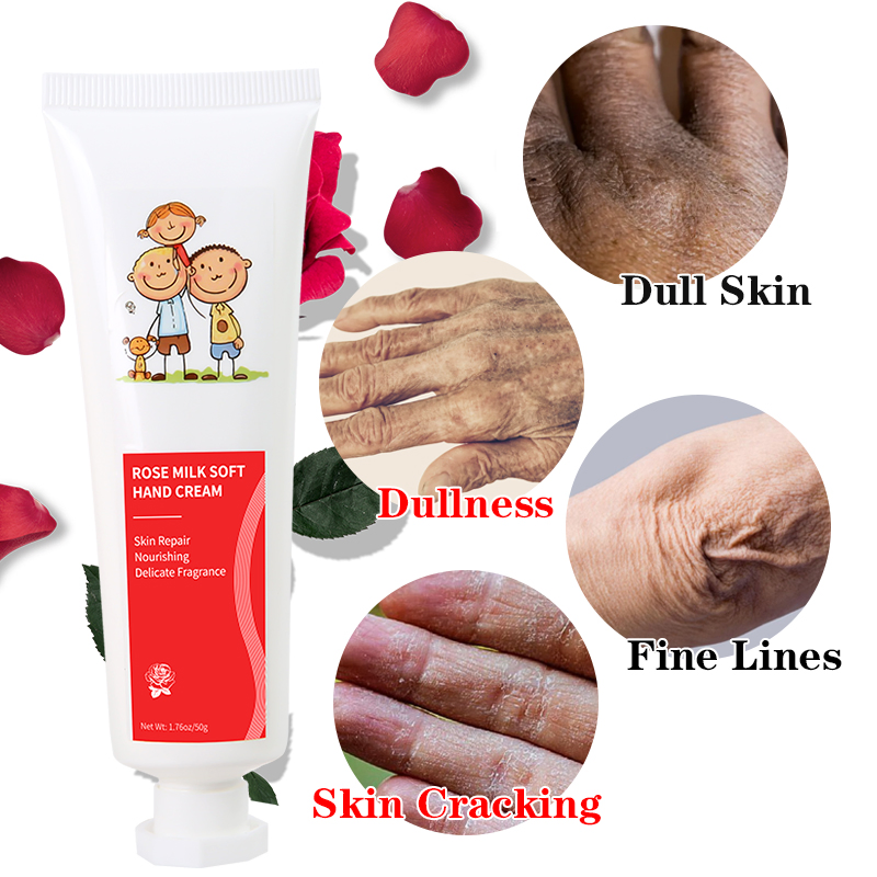 Natural Skincare Whitening Lighten Hand Complexions Rose Moisturizing Non-Greasy Hand Cream
