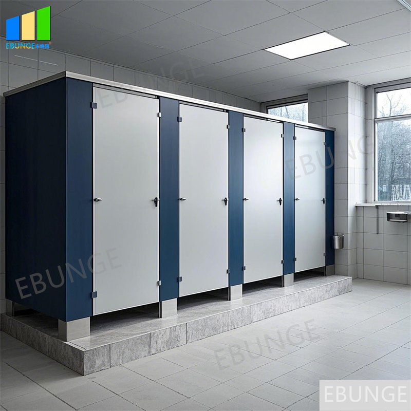 HPL Stainless Steel Shower Toilet Partitions Commercial Public Bathroom Partition Cubicles