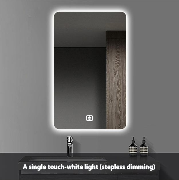 Square Smart Bathroom Mirror with LED Lighting - Touchscreen Anti-Fog Mirror, Wall-Mounted LED Mirror for Vanity, Motion Sensor Illuminated Mirror
