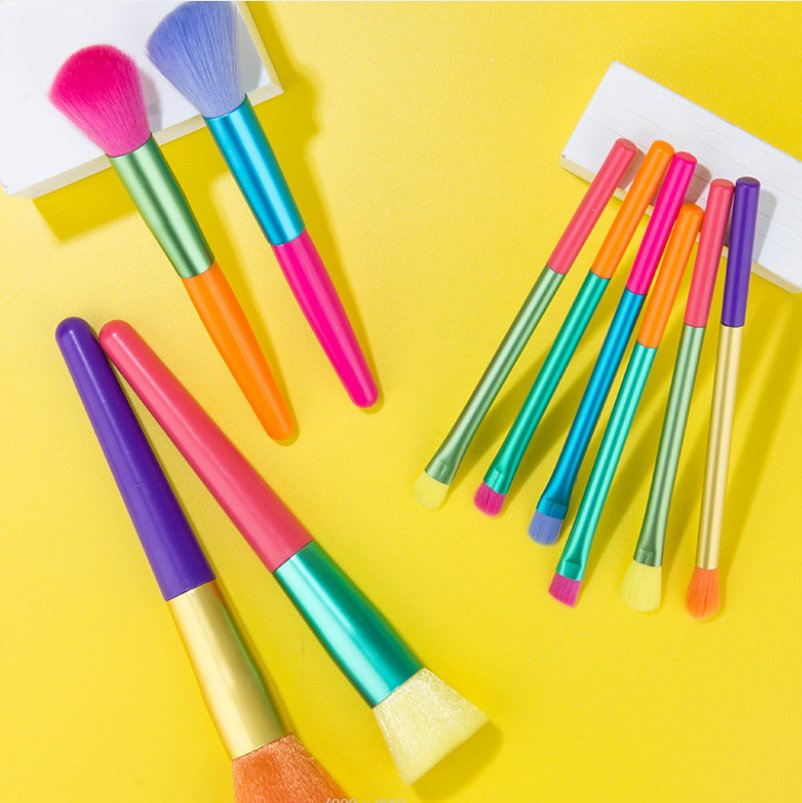 Cosmetic Tools Rainbow Color Fashion 15 PCS Makeup Brush Set