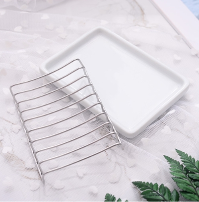 304 Stainless Steel Ceramic Soap Dish Bathroom Accessories