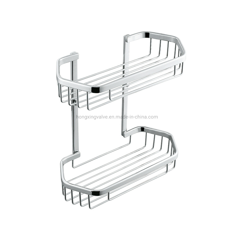 Двухъярусная настенная мыльница из латуни хром