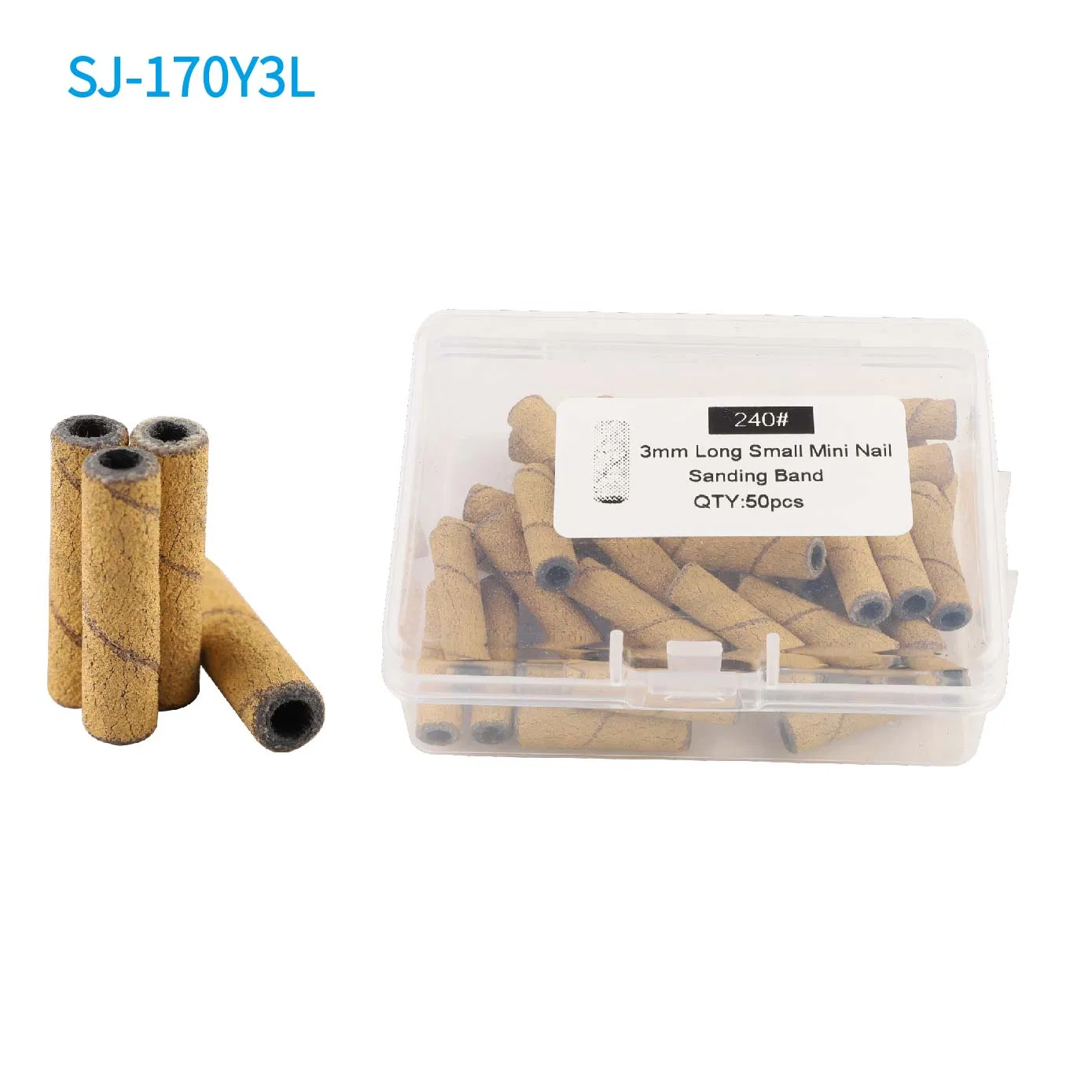 Yellow Mini Super Long Mini Diameter Nail Beauty Use Abrasive Coated Sanding Bands