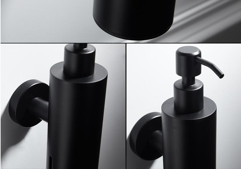 304 Stainless Steel Hanging Manual Black Soap Dispenser Bathroom Accessories