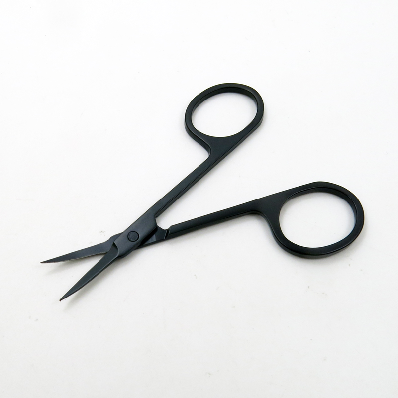Black Color Sharp Beauty Scissors for Eyebrow Hair Cutting Facial Trimming Portable Manicure Care
