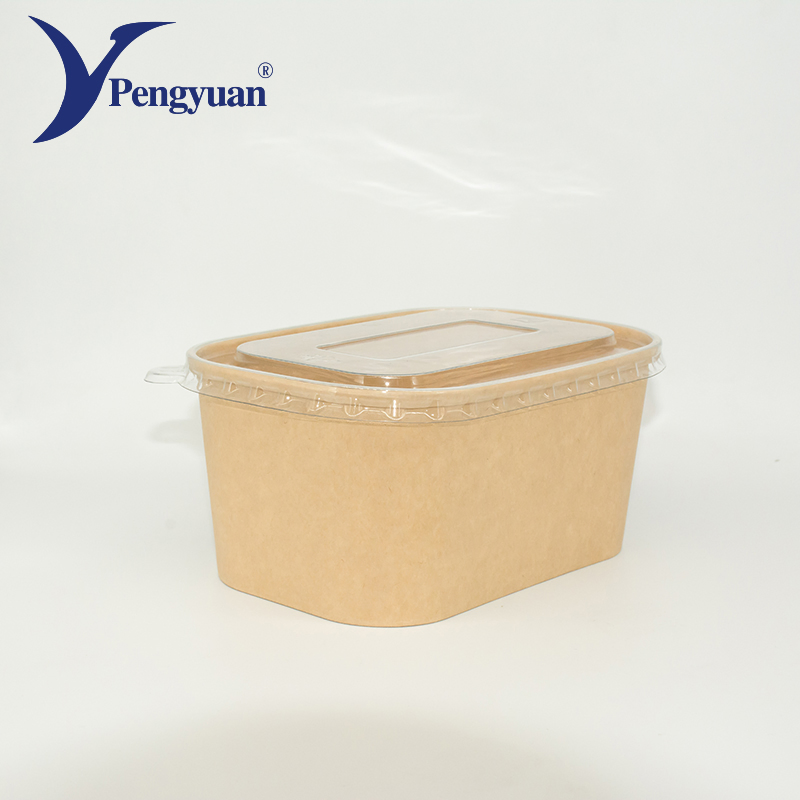 Kraft Paper Salad Bowl Disposable Biodegradable Takeaway Food Bowl