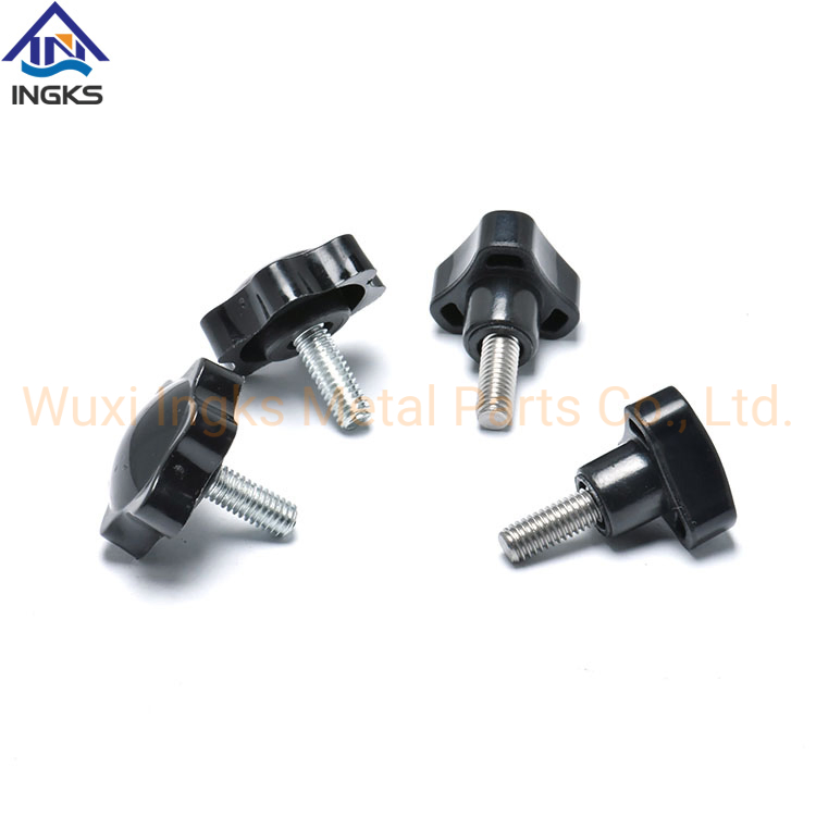 Wuxi Ingkx Supply M5 M6 M8 Metal Body Flower Head Plastic Head Thumb Screws Knurled