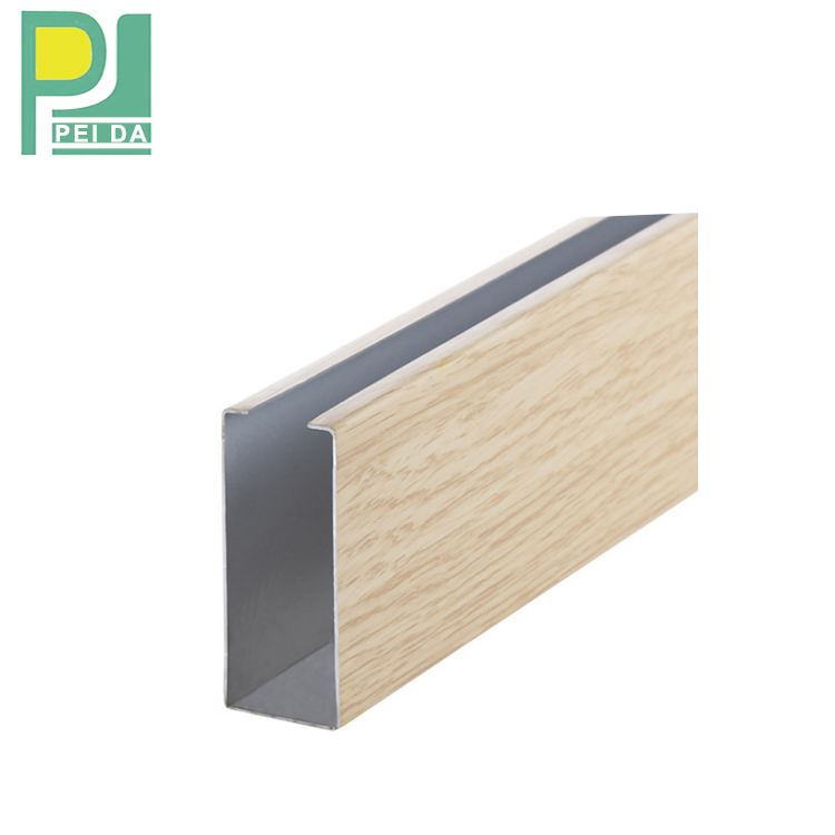 Profile False Materials Wood Aluminum Linear Baffle Ceiling for Hotel