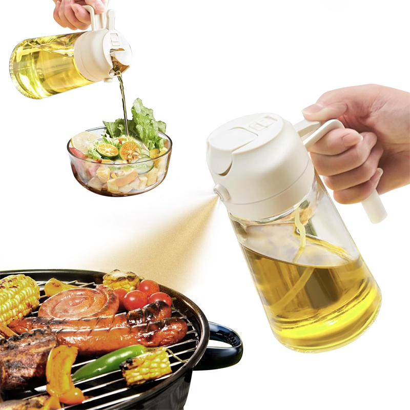 2 in 1 Cooking Olive Oil Spray Bottle Oil Dispenser and Oil Sprayer Bottle for Kitchen