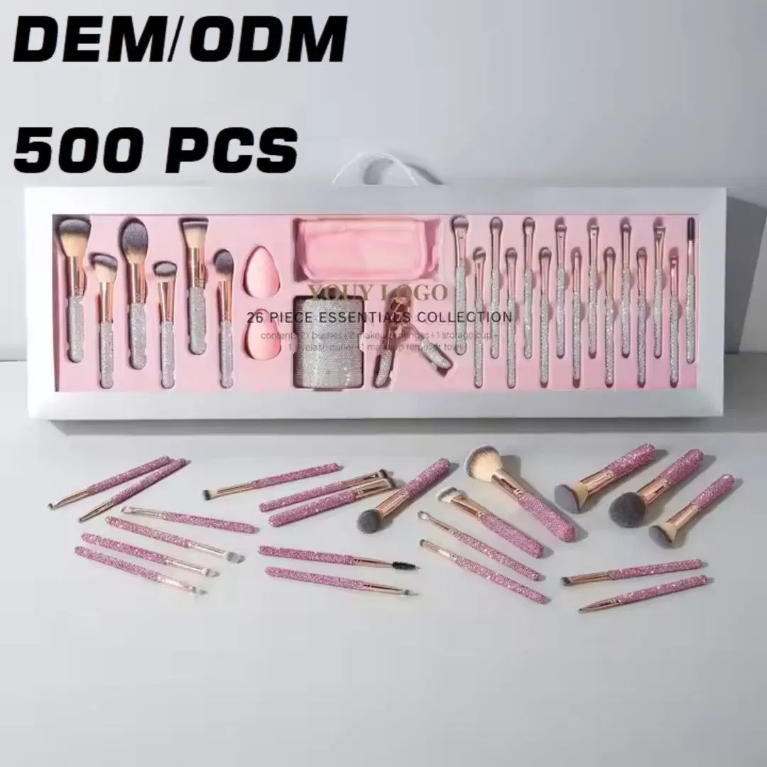 High Quality Luxury Makeup Brush Set Tools Wholesale Customization Rhinestone Diamond Foaming, Professional Beauty Makeupbrush