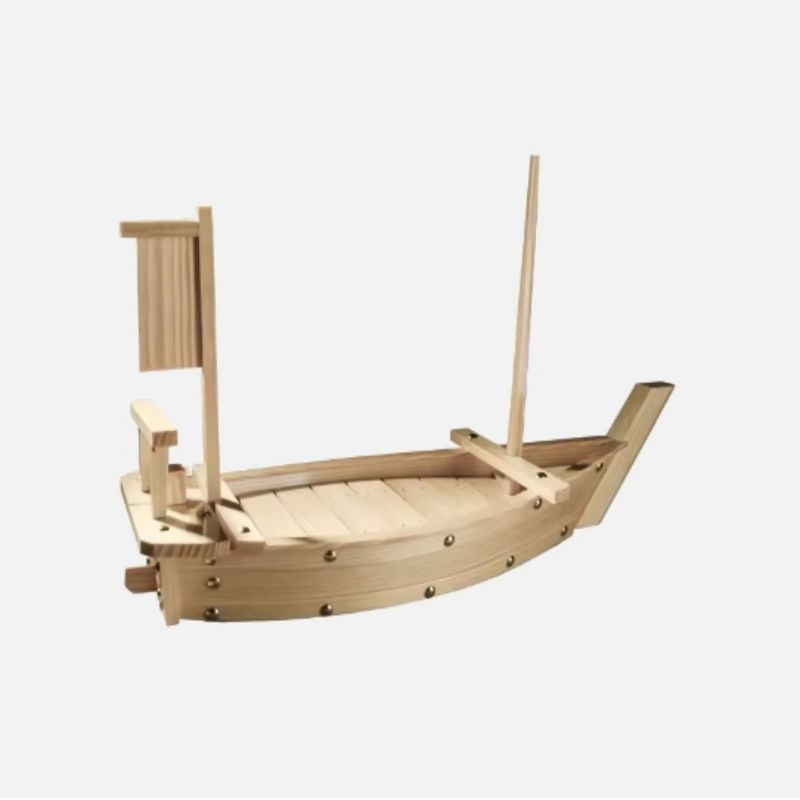 Factory Wholesale Sushi Decoration Tray Wood Sushi Boat for Restaurant