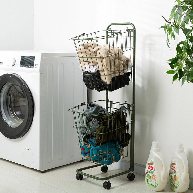 Factory Price Metal Wire Mesh with Wheel Laundry Basket