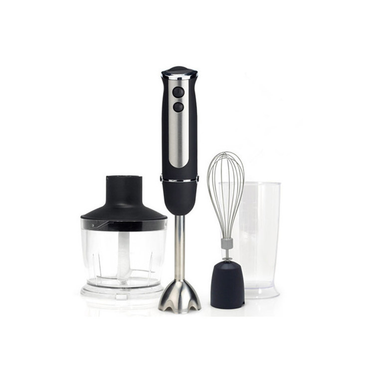 500 Watt 9-Speed Immersion Multi-Purpose Hand Blender Brushed Stainless Steel Finish with Whisk, Milk Frother Attachments, Silver