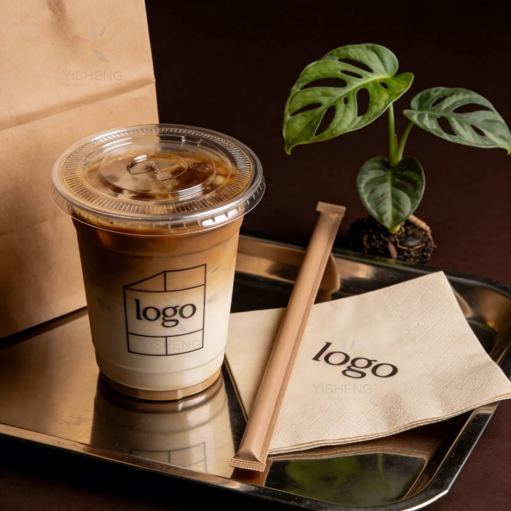 8/10/12/16/24/32 Oz Custom Logo PP Pet Dessert Bubble Tea Coffee Disposable Clear Plastic Beverage Cup with Lid