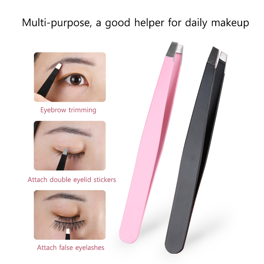 High Quality Makeup Beauty Care Eyelash Tweezers with Comb in Sanding Finish