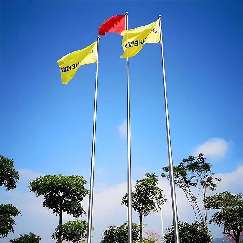 Lightweight Flag Poles with Telescopic Guides for Easy Adjustment with Portable Flagstaffs