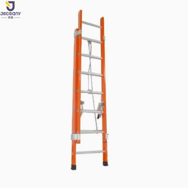 Fully - Insulated Industrial Telescoping Ladder Fiberglass Jtel 2 - Section Step Extension Design
