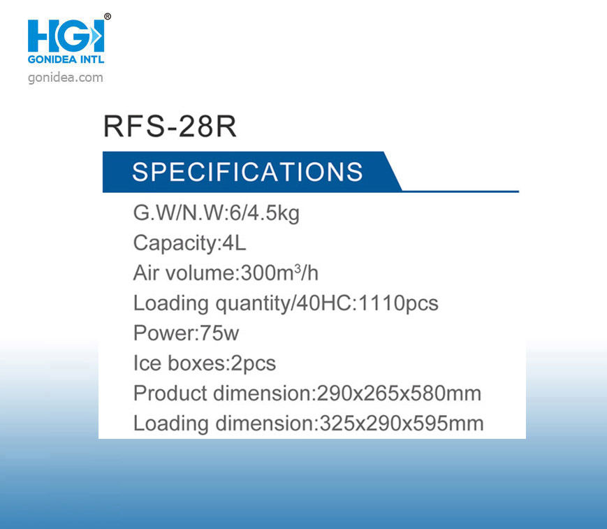 Electric Air Best Cooler with 4L Water Tank 75W Approvled Factory Rfs-28
