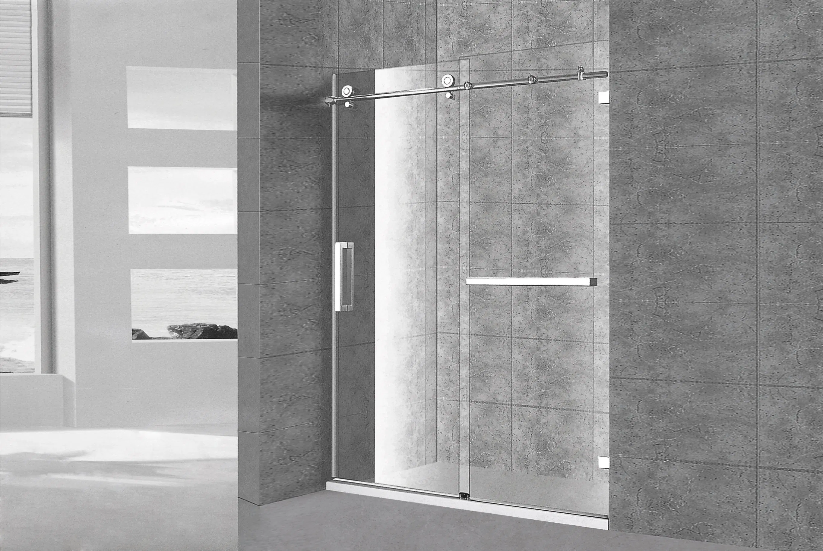 Hotel 900X900 Bathroom Prefab Shower Stall Simple Shower Enclosure