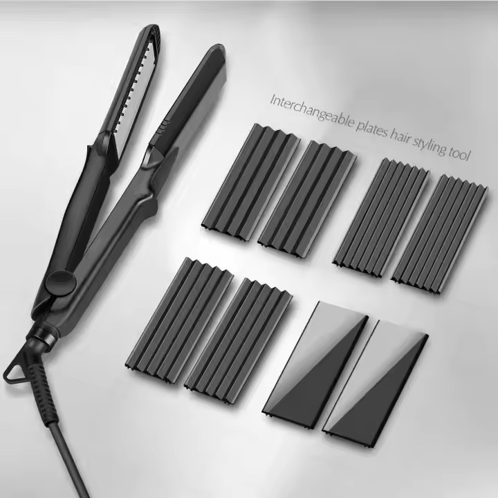 Hair Straightener Brush 4 in 1 Wave Plate Salon Hair Straightener