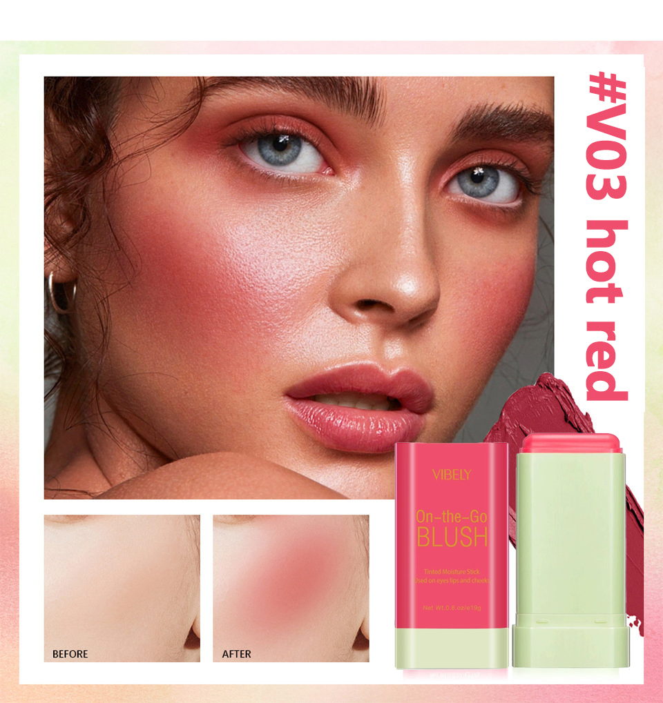 OEM Color Silky Blusher Moisturized Blush Stick Matte Contour Makeup Cosmetics